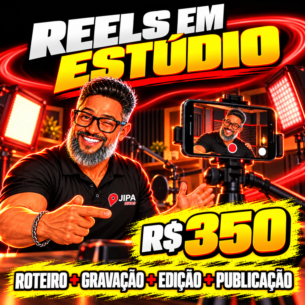 Reels em estúdio